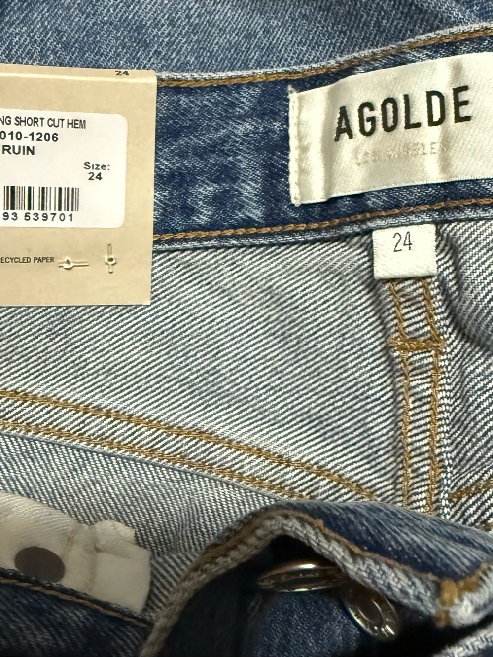 Agolde Parker Long Short in Ruin